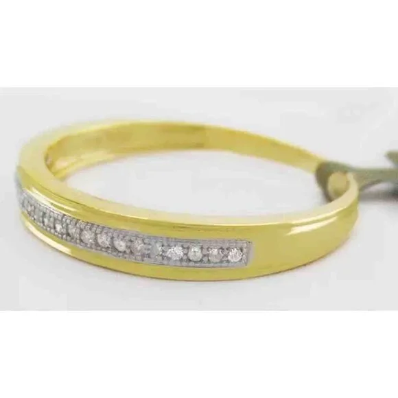 Genuine 0.23 Cts Diamond Band Ring 10k Yellow Gold
